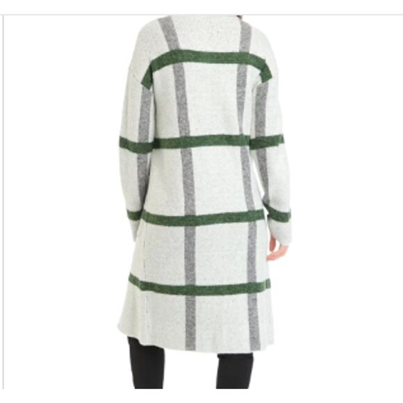 Cyrus NYC Sweater Coatigan Open Plaid SZ LG NWT Causal Luxury Comfort Wear - Picture 2 of 11